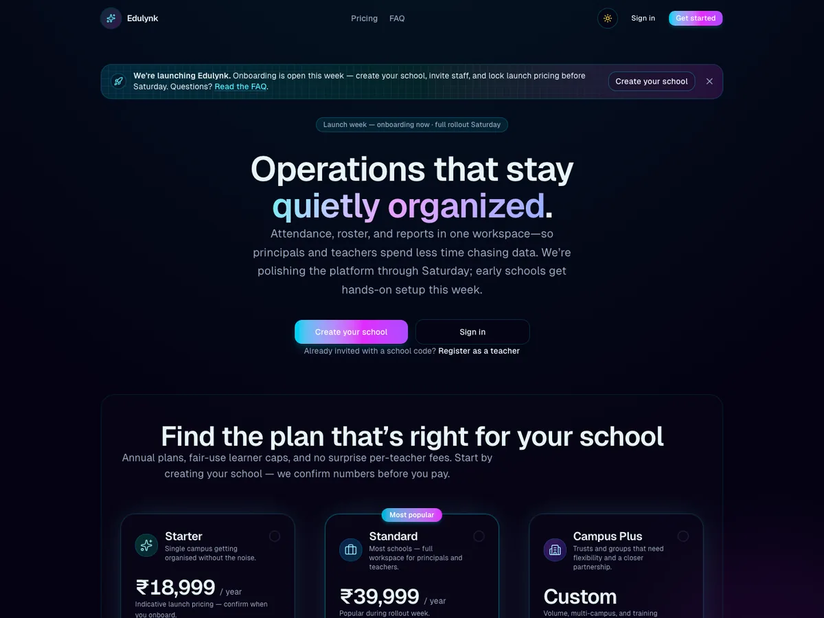 Edulynk homepage